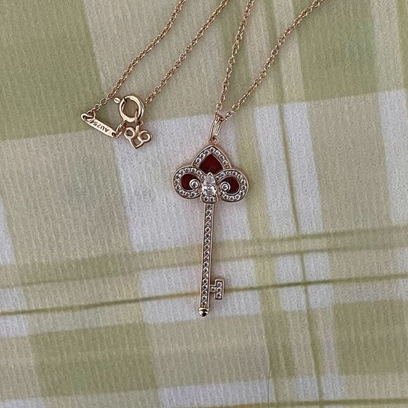 Tiffany & Co. 18k Gold Red Key Necklace - Picture 1 of 5